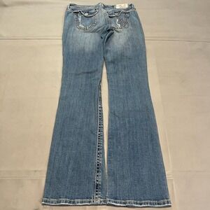 VTG MEK Denim Jean Women USA Bootcut Medium Wash-27x34-Y2K Baggy Emo Skate-4232